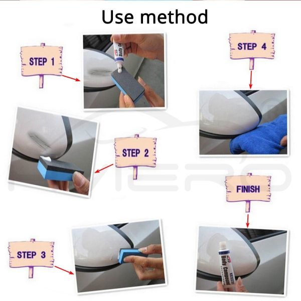 Car Scratch Hiding Polishing Paste with Sponge